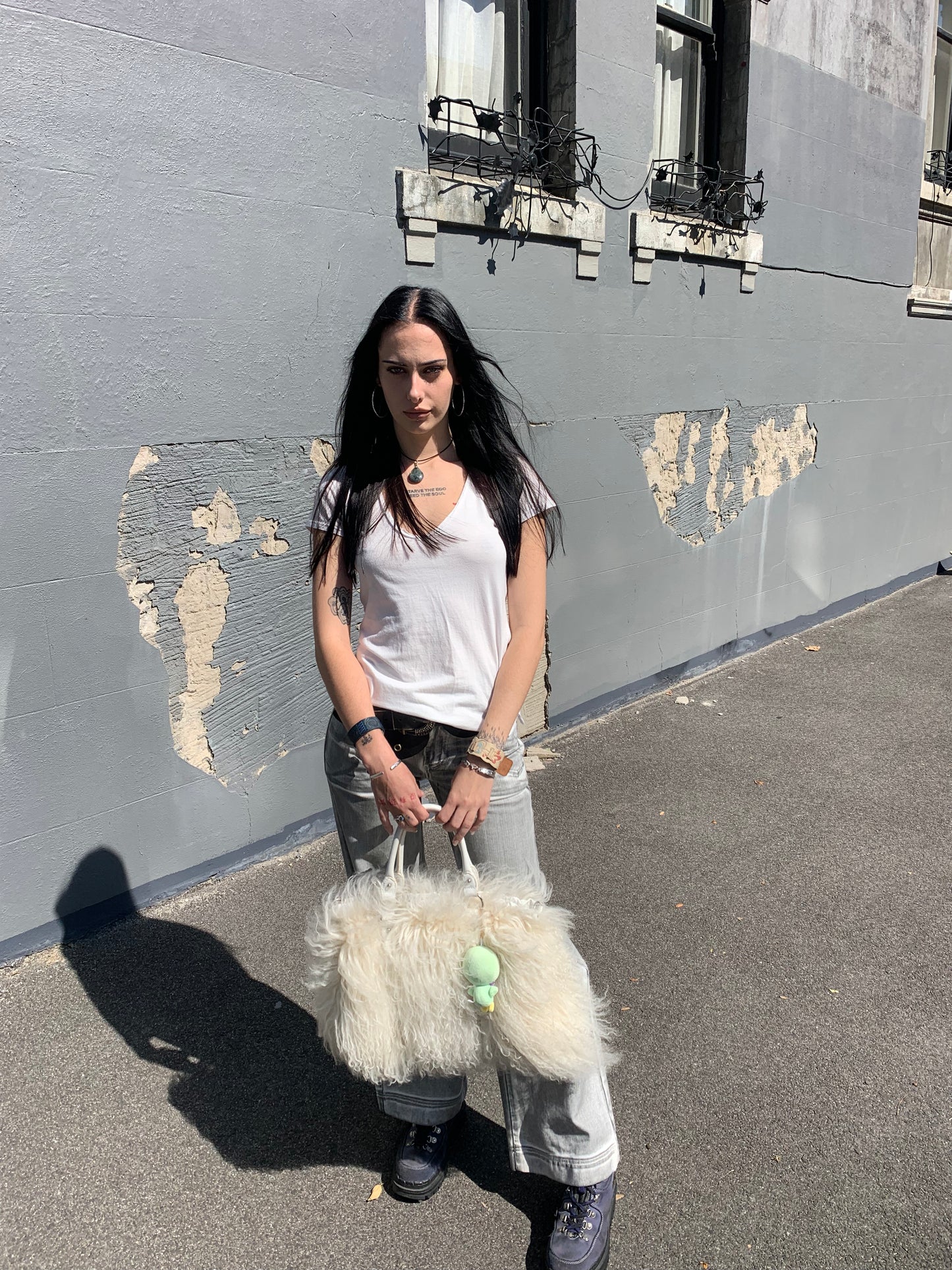 COCOON lamb fur shoulder bag