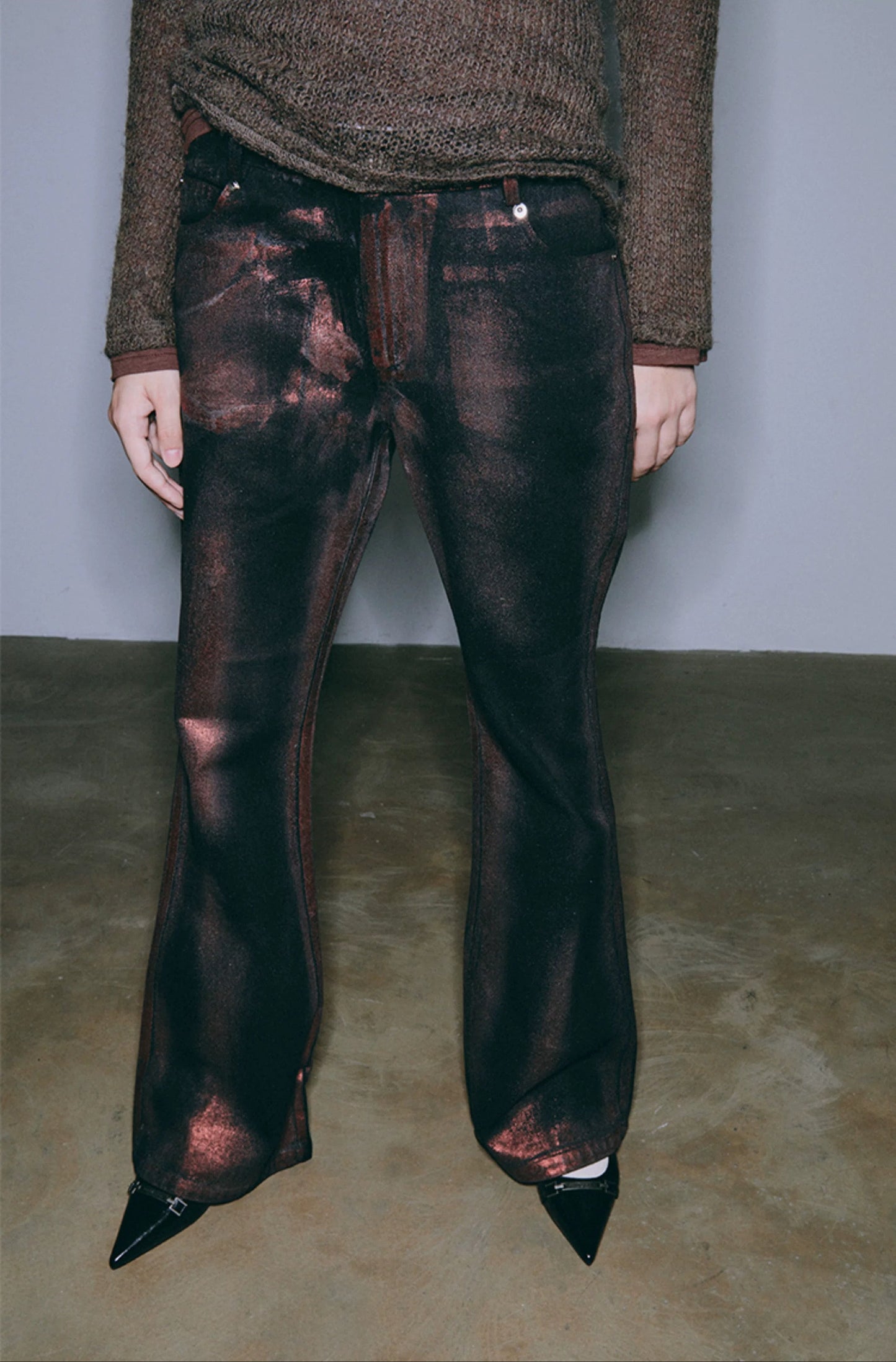 Acid wash red golden fare jeans