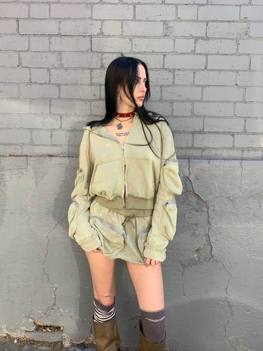 2000s DEAD STOCK steam punk acid wash track suit set