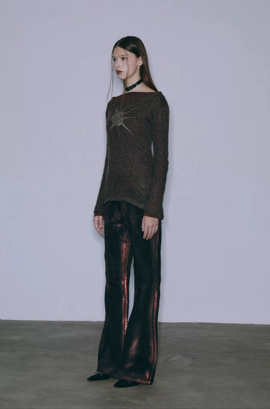 Acid wash red golden fare jeans